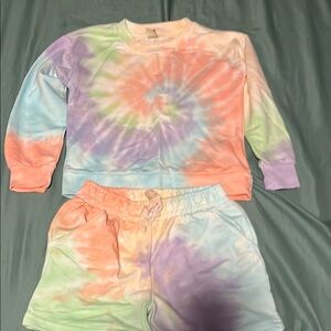 Pink and Purple Tie-Dye Pajama Set Matching Set